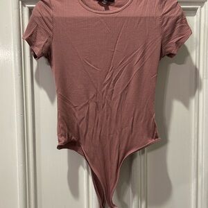 Lulu's Mauve Ribbed Bodysuit